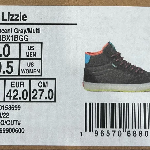 Vans The Lizzie Translucent Gray Multi Shoes
