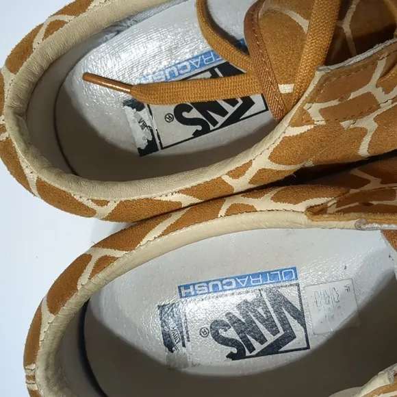 Vans Vault Old Skool NS Vlt LX Suede Shoes Brown jiraff print Men size 10