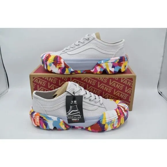 Vans Womens Size 7.5 Old Skool Rainbow Swirl Nimbus Cloud Tapered Sneaker Shoes