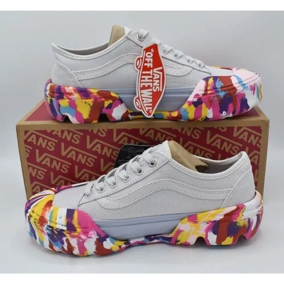 Vans Womens Size 7.5 Old Skool Rainbow Swirl Nimbus Cloud Tapered Sneaker Shoes