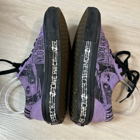 Vans X One Piece Old Skool Shoes Wanted Nico Robin  Purple Suede Mens Size 4.5