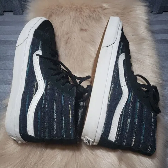 Vans sk8-hi slim italian black suede shoes