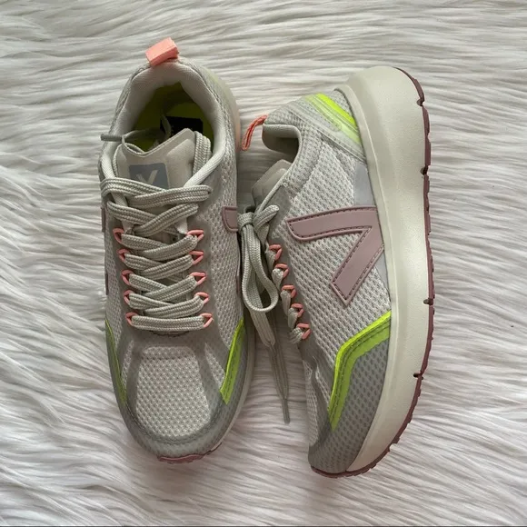 Veja Condor 2 Sneaker in Natural &amp; Parme &amp; Jaune-Fluo Running Shoes Size 36/5