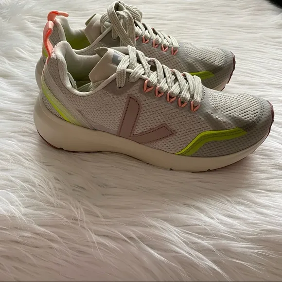 Veja Condor 2 Sneaker in Natural &amp; Parme &amp; Jaune-Fluo Running Shoes Size 36/5