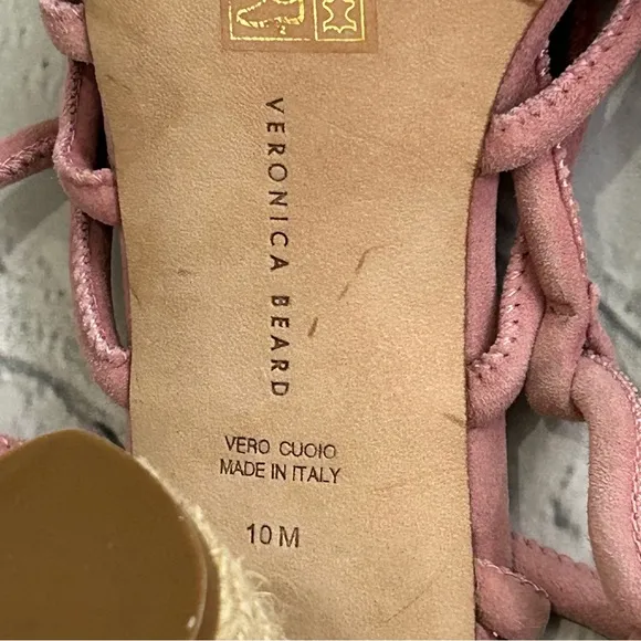 Veronica Beard Dusty Pink Suede Jute Heel Shoes