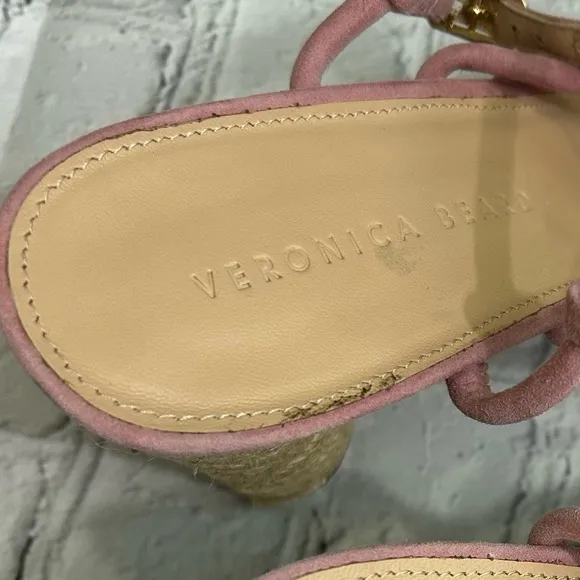 Veronica Beard Dusty Pink Suede Jute Heel Shoes