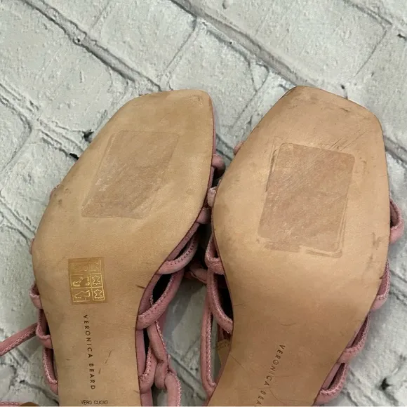 Veronica Beard Dusty Pink Suede Jute Heel Shoes