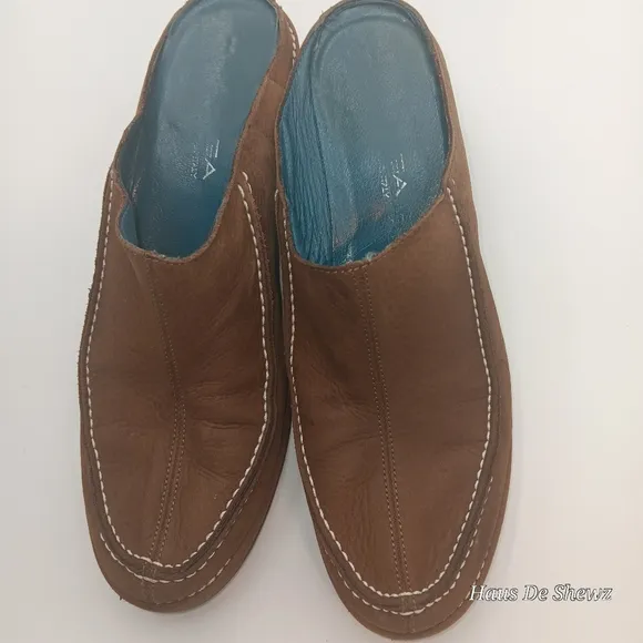 Via Spiga Leather Suede Clog Mule Shoes
