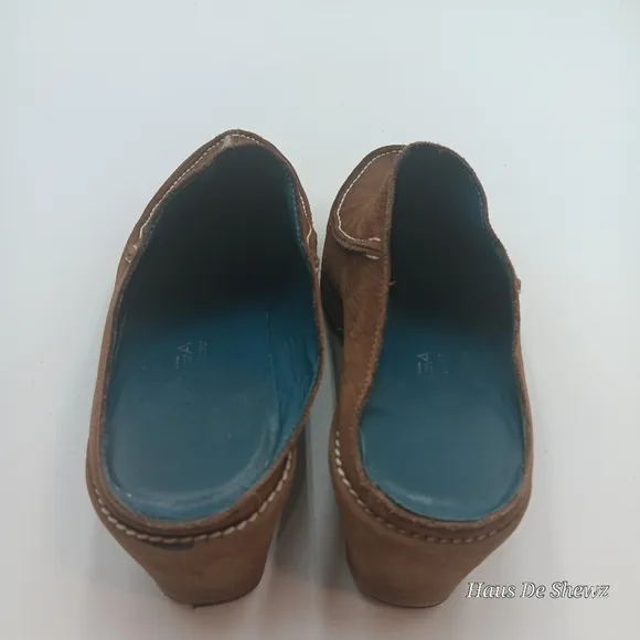 Via Spiga Leather Suede Clog Mule Shoes