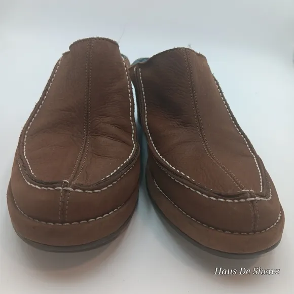 Via Spiga Leather Suede Clog Mule Shoes