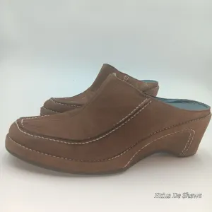 Via Spiga Leather Suede Clog Mule Shoes