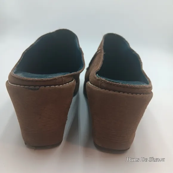 Via Spiga Leather Suede Clog Mule Shoes