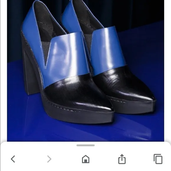 VIC Matie blue moccasins on black rubber shoes