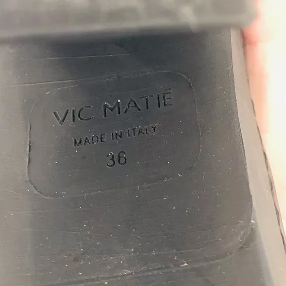 VIC Matie blue moccasins on black rubber shoes