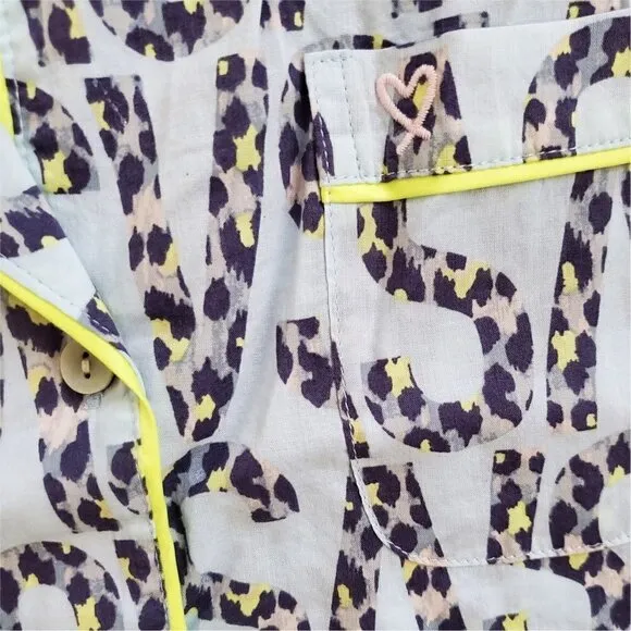 Victoria's Secret Rare Cheetah Leopard Logo Print Modal Pajama Set PJs Small