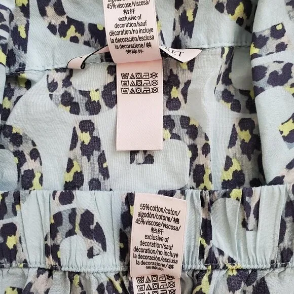 Victoria's Secret Rare Cheetah Leopard Logo Print Modal Pajama Set PJs Small