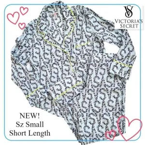 Victoria's Secret Rare Cheetah Leopard Logo Print Modal Pajama Set PJs Small