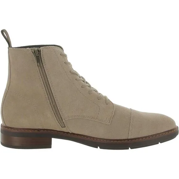 Vince Camuto Mens ferko Beige Suede Combat &amp; Lace-Up Boots Shoes New