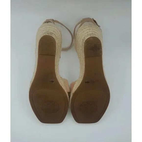 Vince Camuto Women Heel Wedge Shoes Open Toe Rose Gold Espadrille Sandal 9.5M