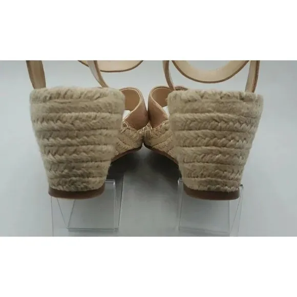 Vince Camuto Women Heel Wedge Shoes Open Toe Rose Gold Espadrille Sandal 9.5M