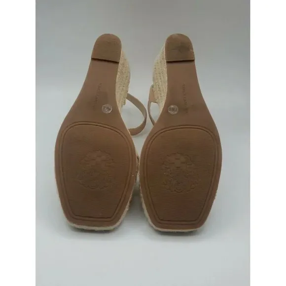 Vince Camuto Women Heel Wedge Shoes Open Toe Rose Gold Espadrille Sandal 9.5M