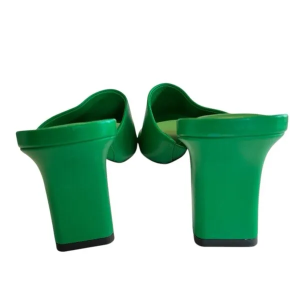 Vince Heeled Sandal Lulu Women's Green Mule Sz 8.5 EUR 39 NWOT Display