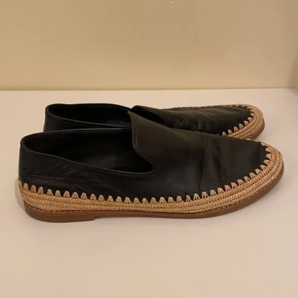 Vince Jalen beautiful black soft leather espadrille shoes. Size 8.5