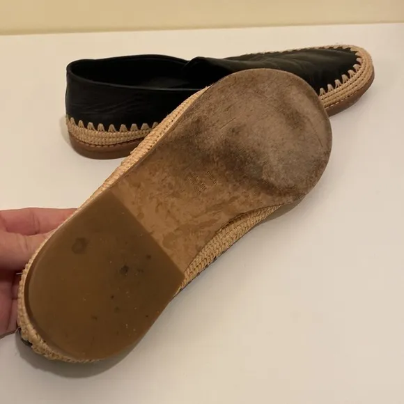Vince Jalen beautiful black soft leather espadrille shoes. Size 8.5