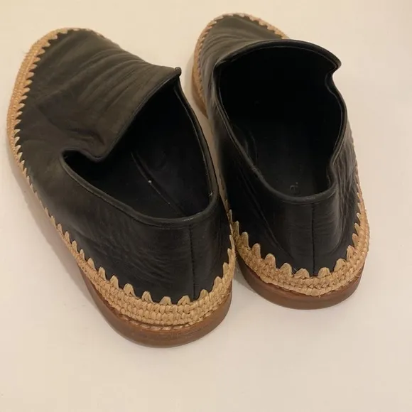 Vince Jalen beautiful black soft leather espadrille shoes. Size 8.5
