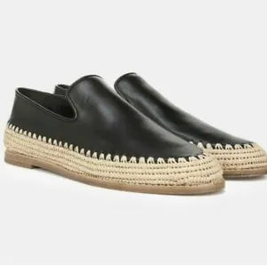 Vince Jalen beautiful black soft leather espadrille shoes. Size 8.5