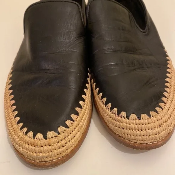 Vince Jalen beautiful black soft leather espadrille shoes. Size 8.5