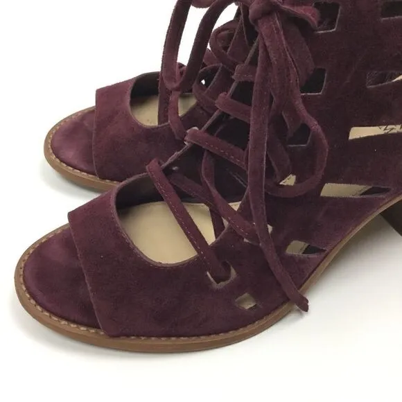 Vince Camuto Purple Suede Open Toe Booties 8.5M