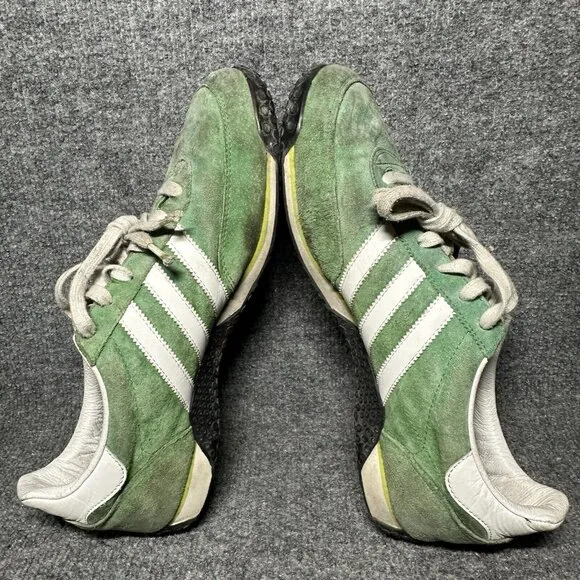 Vintage 2005 Adidas Adispeed Green Suede Low Lace Up Sneaker Shoes Men’s Size 11