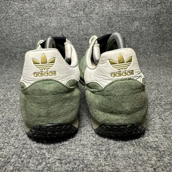 Vintage 2005 Adidas Adispeed Green Suede Low Lace Up Sneaker Shoes Men’s Size 11