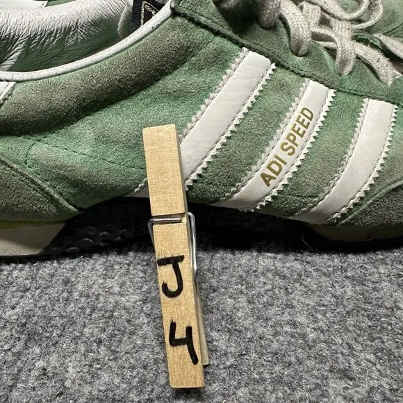 Vintage 2005 Adidas Adispeed Green Suede Low Lace Up Sneaker Shoes Men’s Size 11