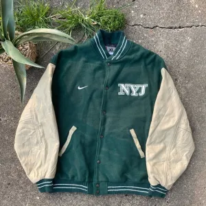Vintage 90s Nike NFL New York Jets Varsity Jacket