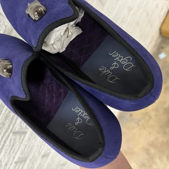 Vintage Duke &amp; Dexter Never Worn Purple‎ Suede Loafers Shoes Skulls Men’s 8