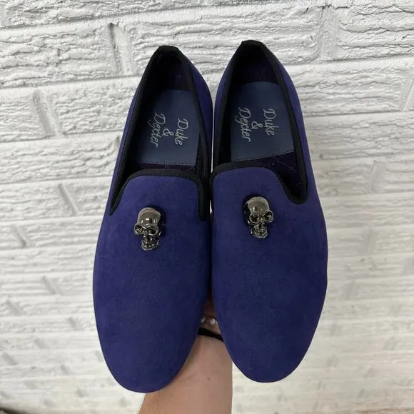 Vintage Duke &amp; Dexter Never Worn Purple‎ Suede Loafers Shoes Skulls Men’s 8