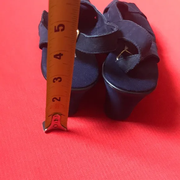 Vintage Handmade Navy Blue Suede Women shoes Size 7