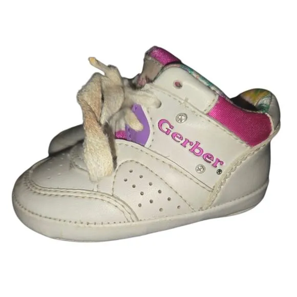 [VINTAGE KIDS] Baby Girl Gerber Soft Sole Sneakers Shoes 90s/80s Size 2