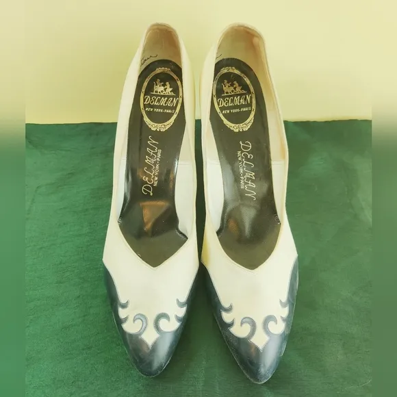 Vintage Leather Pumps Heels 1940's Spike Shoes Stilettos