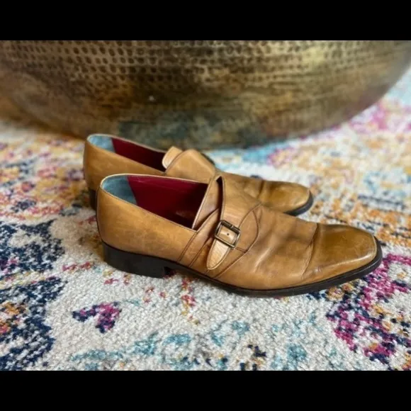 Vintage Men 70s Buckle Loafers Size 43
