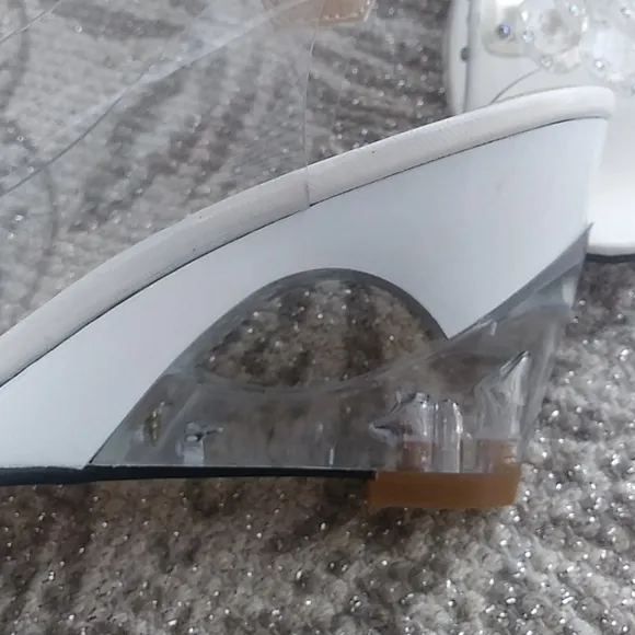 Vintage Unbranded Red Sole Acrylic Party Wedges