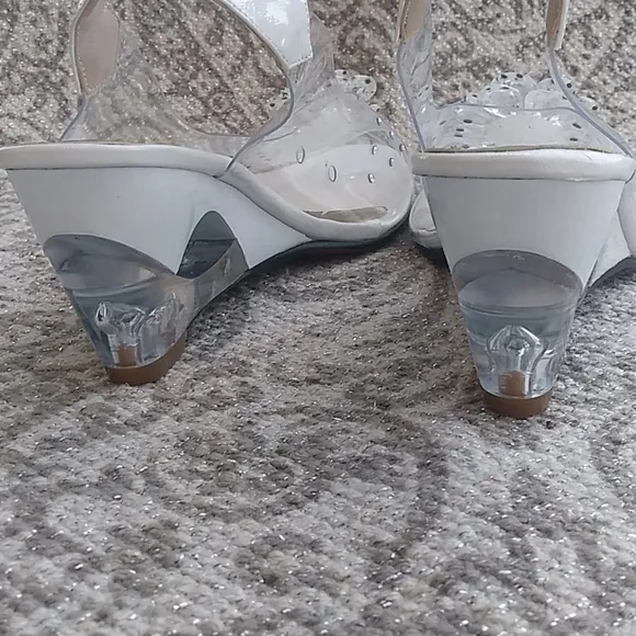 Vintage Unbranded Red Sole Acrylic Party Wedges