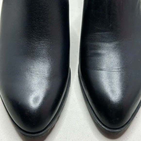 Vionic Claremont Chunky Heel Leather Mules Shoes Black I8651L3001 Women 7M NWB