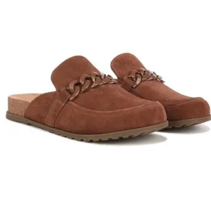 Vionic Suede Chain Accent Mules Comfortable Slip On Loafers Size 8.5