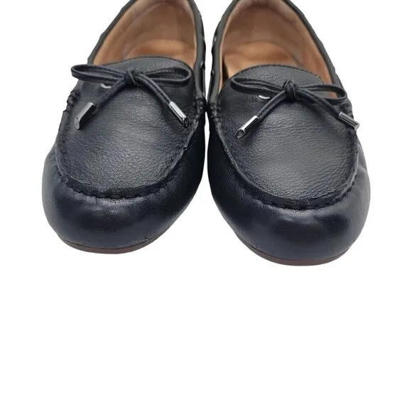 Vionic Women's Honor Virginia Black Leather Loafers, Boat Shoes Size 8