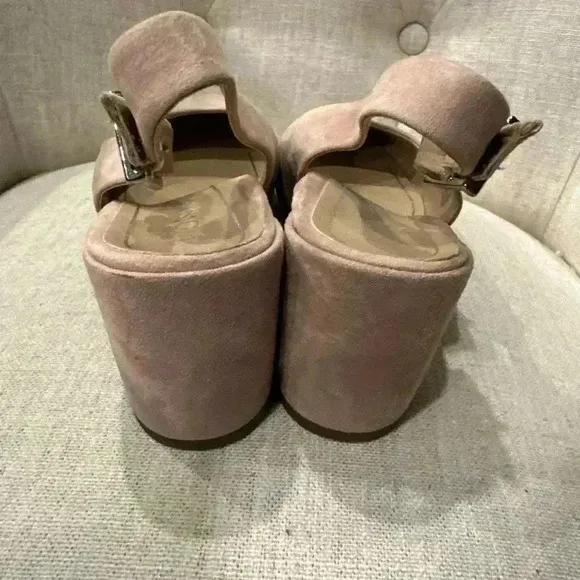 Vionic Women's Plaza Nareen Suede Slingback Heel Shoes Size 6.5 Dusty Rose Pink