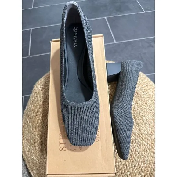 VIVAIA Square-Toe Chunky Heels gray size EUR 41 US 9.5‎
