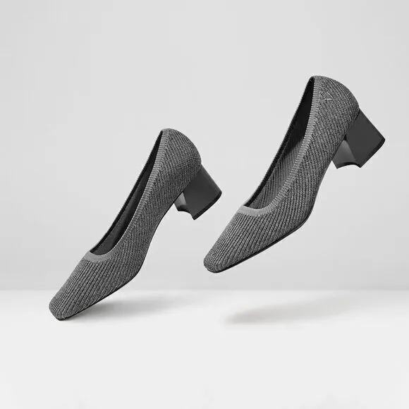 VIVAIA Square-Toe Chunky Heels gray size EUR 41 US 9.5‎